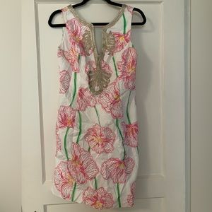 Lily Pulitzer Floral Dress with Gold Detail